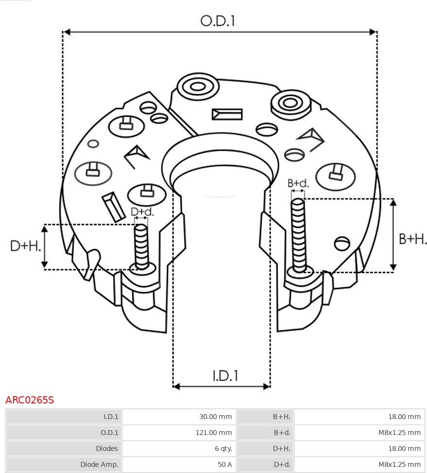 AS-PL ARC0265S - Випрямляч, генератор autocars.com.ua