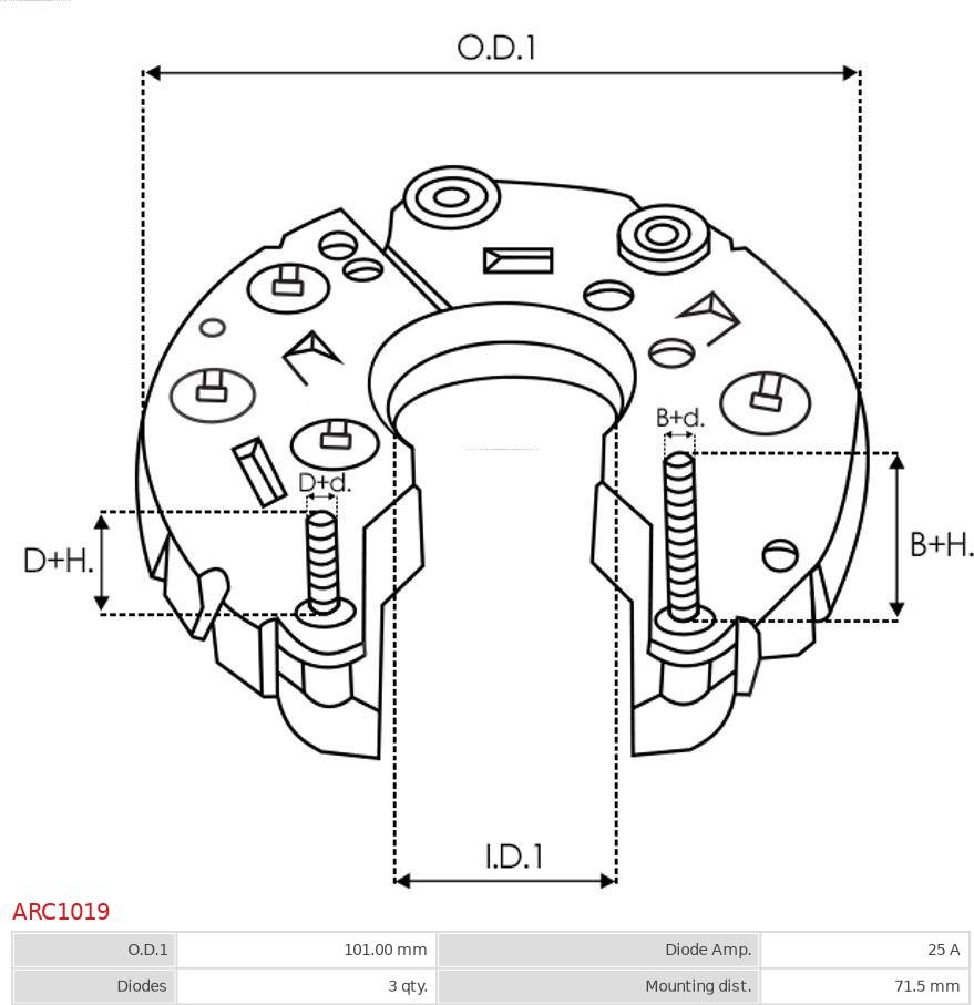 AS-PL ARC1019 - Випрямляч, генератор autocars.com.ua