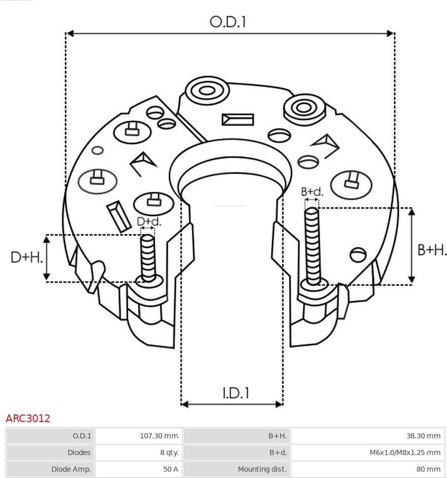 AS-PL ARC3012 - Випрямляч, генератор autocars.com.ua