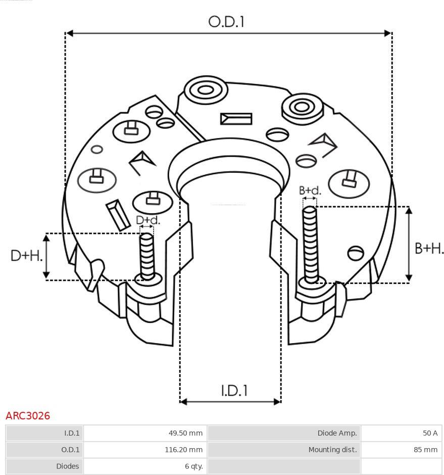 AS-PL ARC3026 - Выпрямитель, генератор avtokuzovplus.com.ua