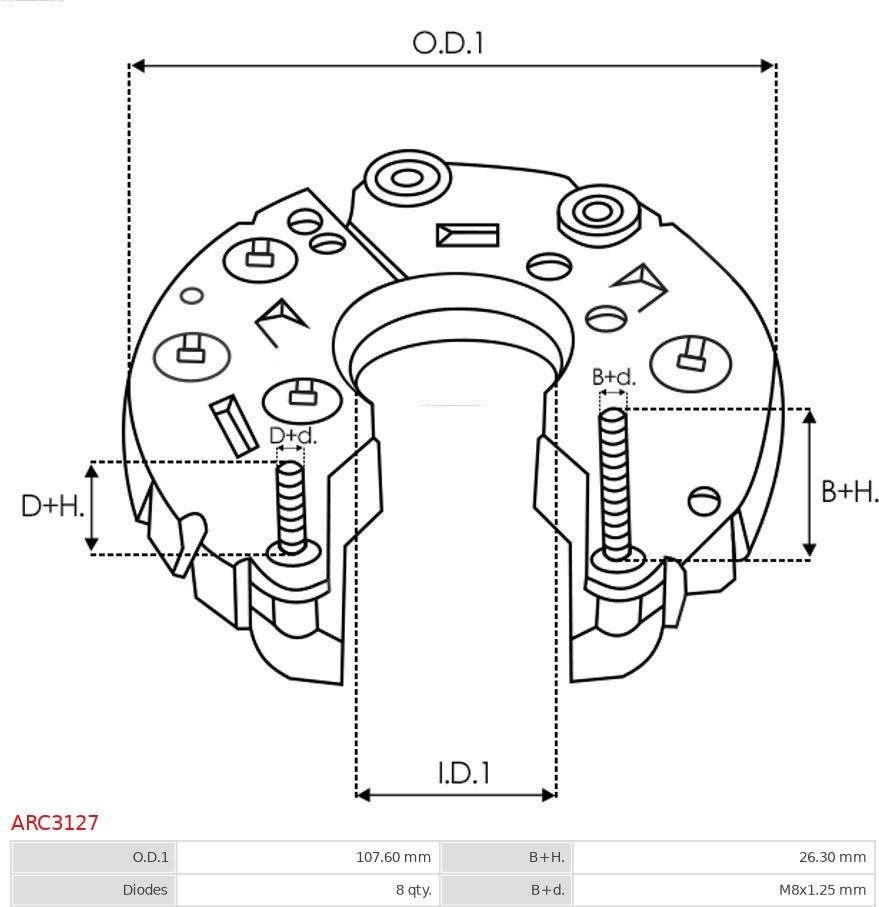 AS-PL ARC3127 - Випрямляч, генератор autocars.com.ua