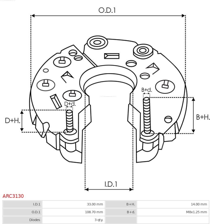 AS-PL ARC3130 - Выпрямитель, генератор avtokuzovplus.com.ua