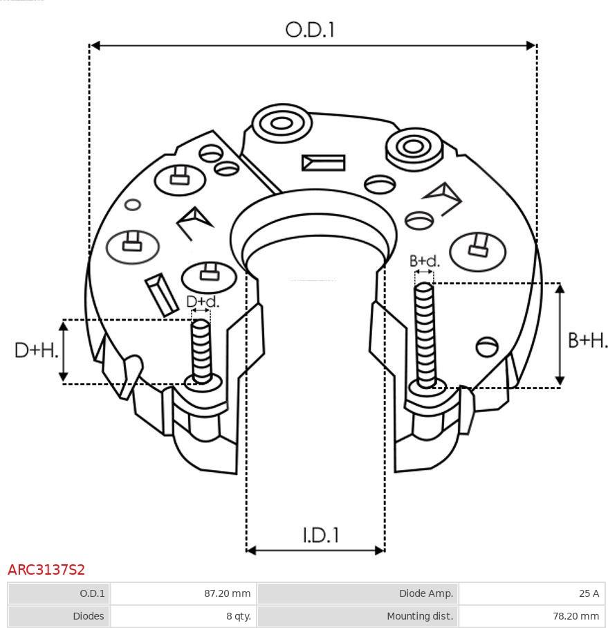 AS-PL ARC3137S2 - Выпрямитель, генератор avtokuzovplus.com.ua