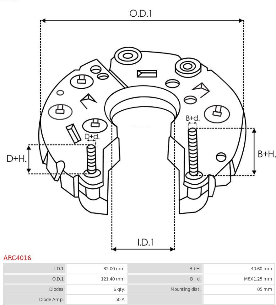 AS-PL ARC4016 - Випрямляч, генератор autocars.com.ua