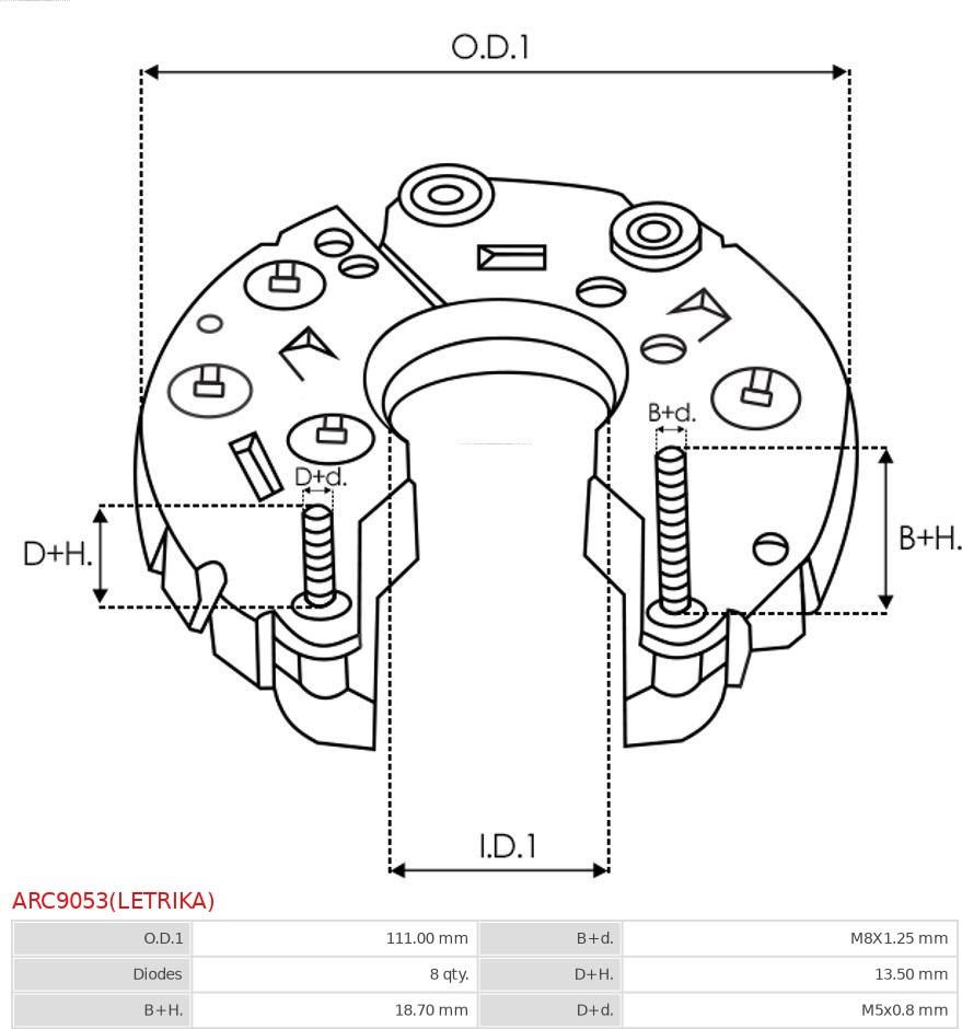 AS-PL ARC9053(LETRIKA) - Выпрямитель, генератор avtokuzovplus.com.ua