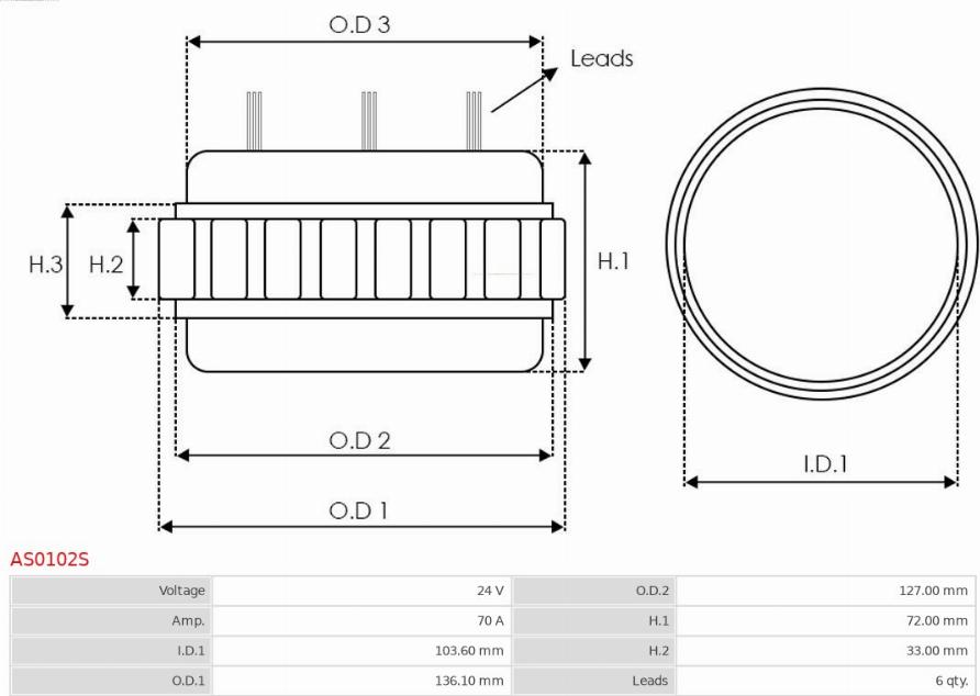 AS-PL AS0102S - Статор, генератор autodnr.net