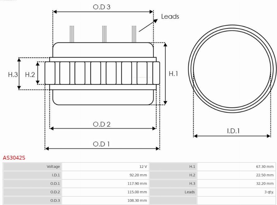 AS-PL AS3042S - Статор, генератор autodnr.net