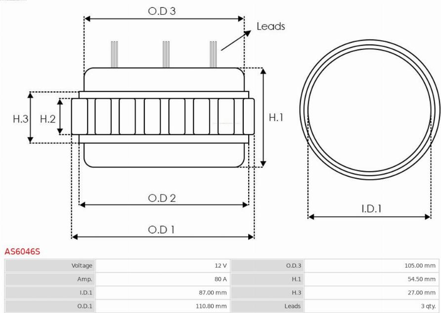 AS-PL AS6046S - Статор, генератор autodnr.net