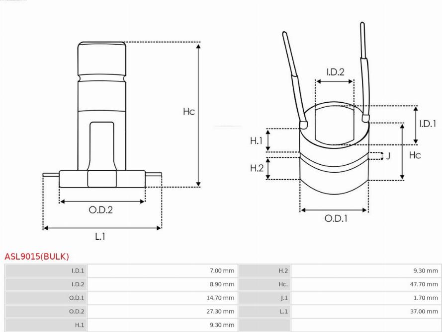 AS-PL ASL9015(BULK) - Контактное кольцо, генератор avtokuzovplus.com.ua