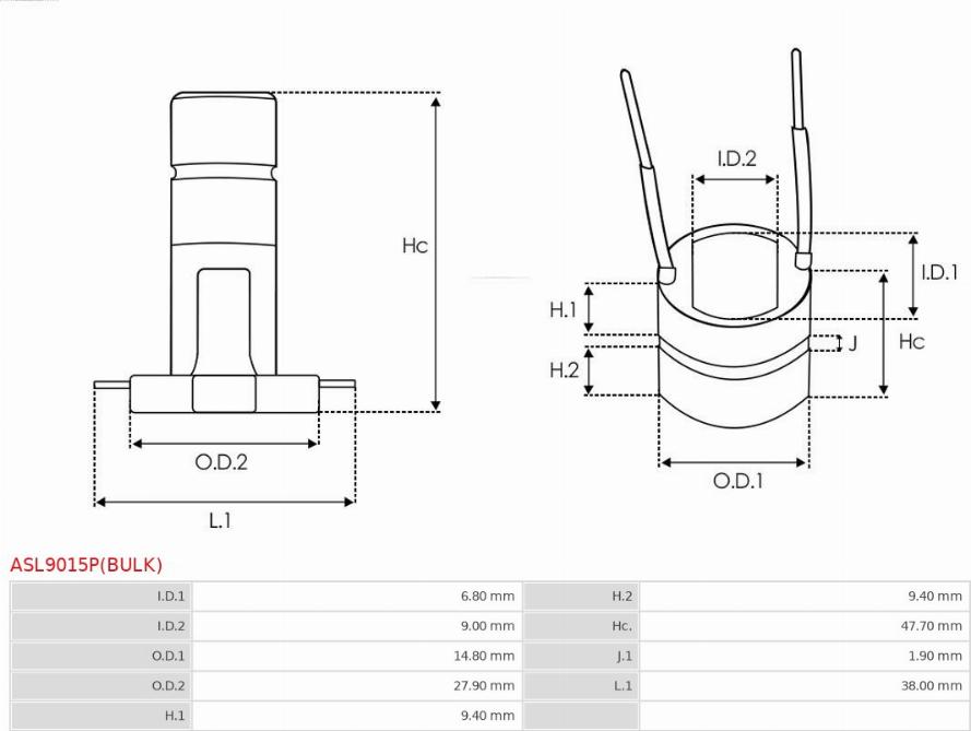 AS-PL ASL9015P(BULK) - Контактное кольцо, генератор avtokuzovplus.com.ua