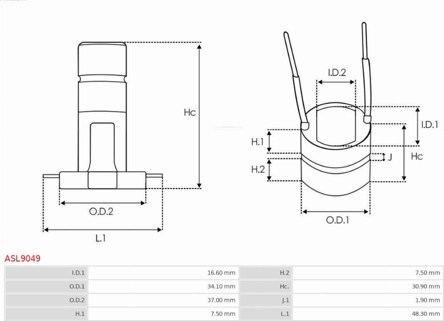 AS-PL ASL9049 - Контактное кольцо, генератор autodnr.net