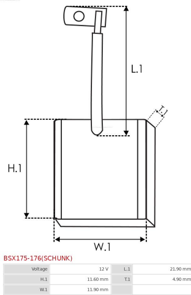 AS-PL BSX175-176(SCHUNK) - Угольная щетка, стартер avtokuzovplus.com.ua