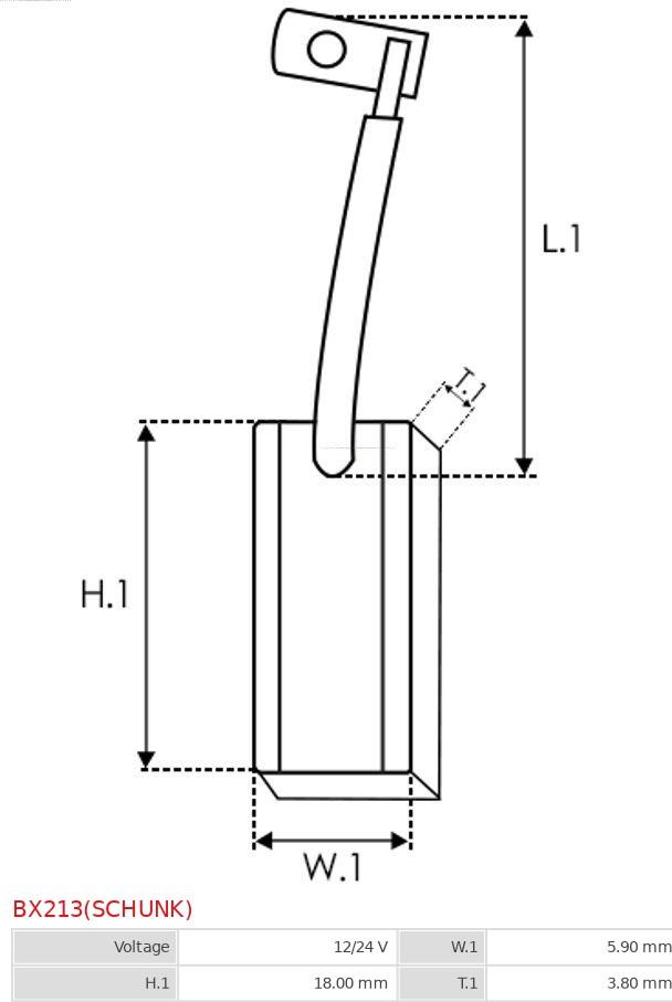 AS-PL BX213(SCHUNK) - Угольная щетка, генератор avtokuzovplus.com.ua