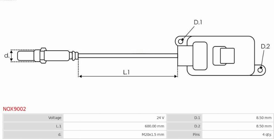 AS-PL NOX9002 - NOx-датчик, NOx-каталізатор autocars.com.ua