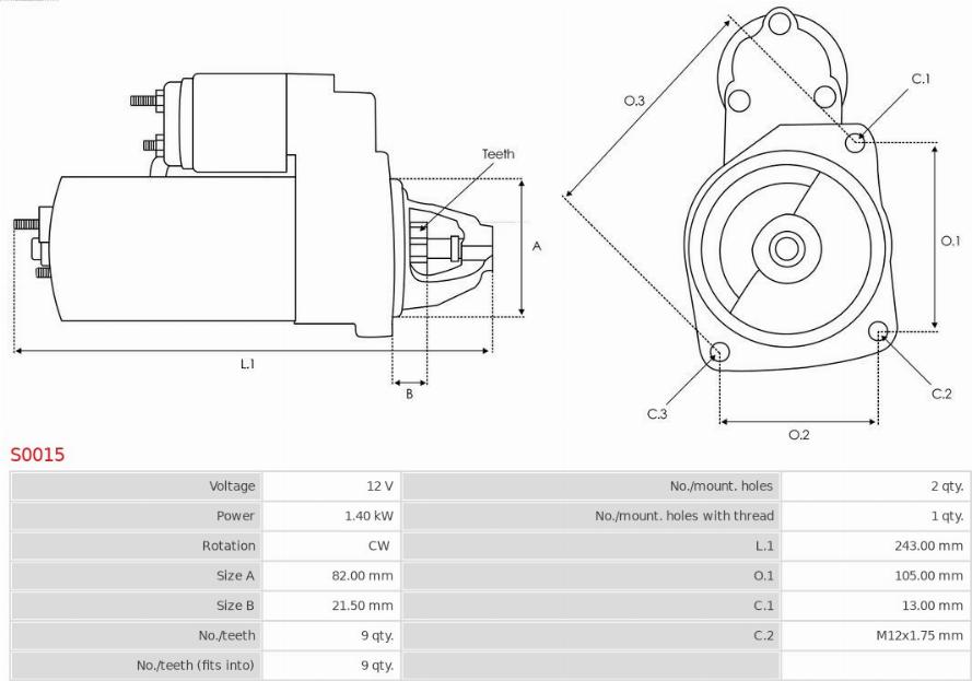 AS-PL S0015 - Стартер autocars.com.ua