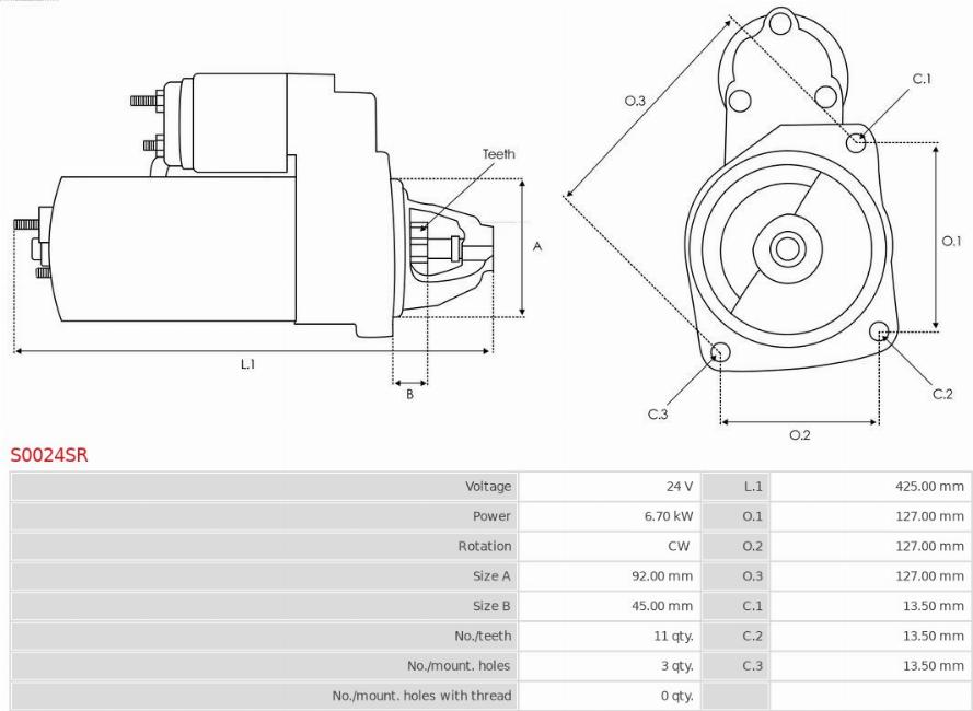 AS-PL S0024SR - Стартер autocars.com.ua