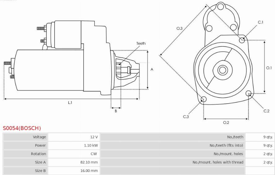 AS-PL S0054(BOSCH) - Стартер avtokuzovplus.com.ua