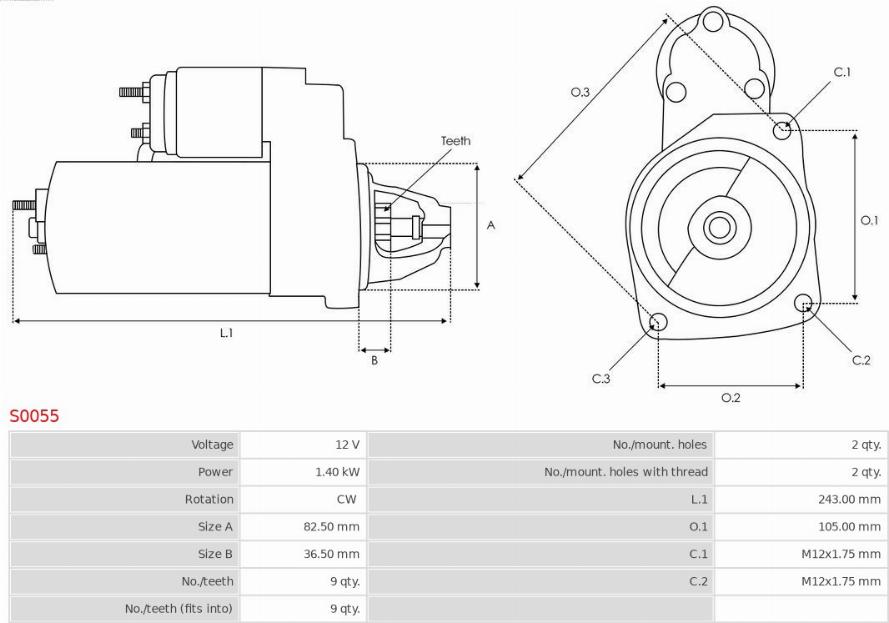 AS-PL S0055 - Стартер autocars.com.ua