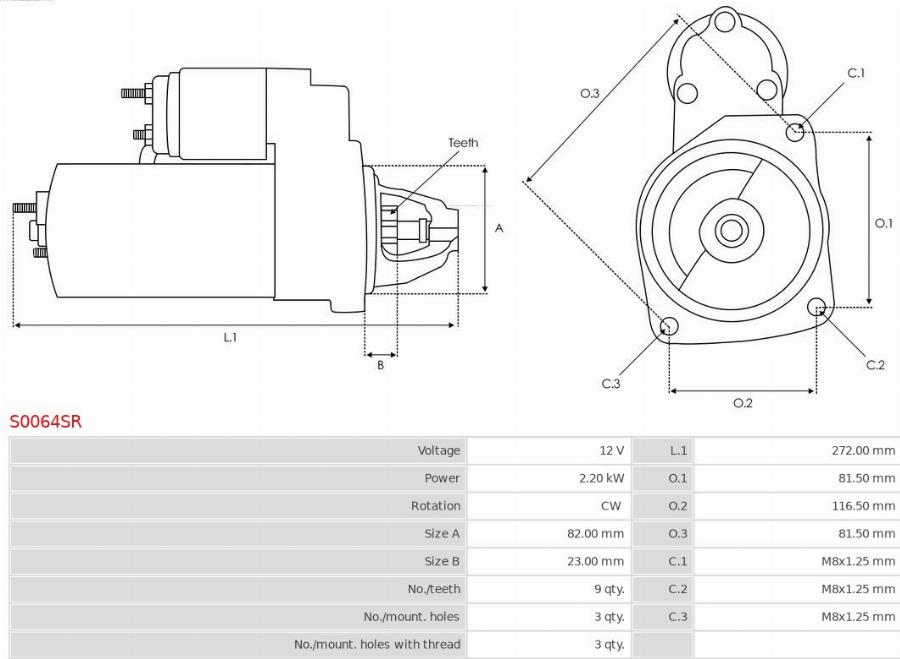 AS-PL S0064SR - Стартер autodnr.net