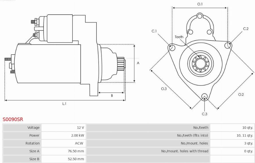 AS-PL S0090SR - Стартер avtokuzovplus.com.ua