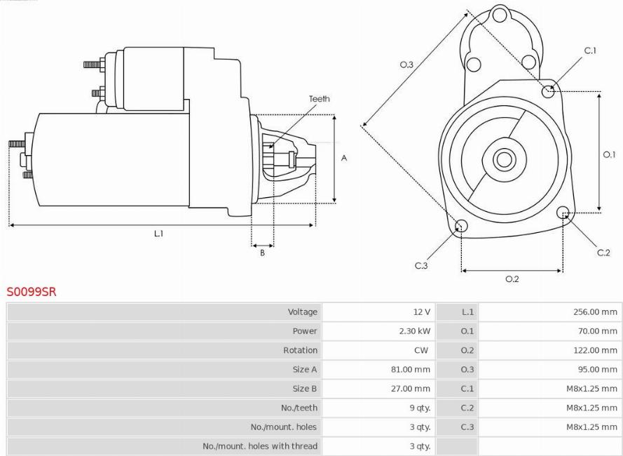 AS-PL S0099SR - Стартер autocars.com.ua