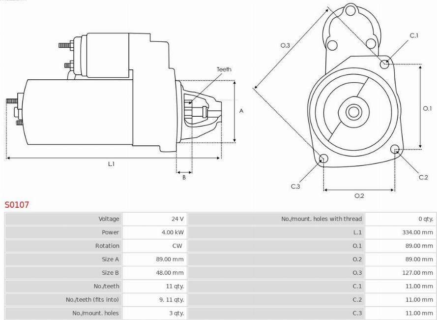 AS-PL S0107 - Стартер autocars.com.ua