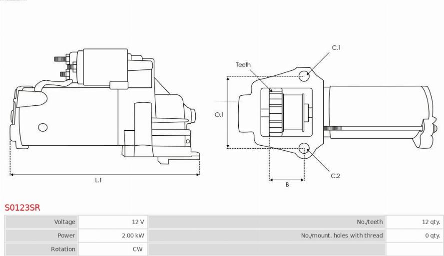 AS-PL S0123SR - Стартер autocars.com.ua