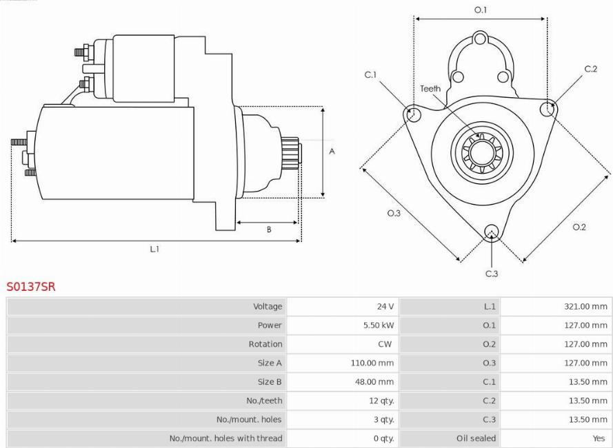 AS-PL S0137SR - Стартер autocars.com.ua