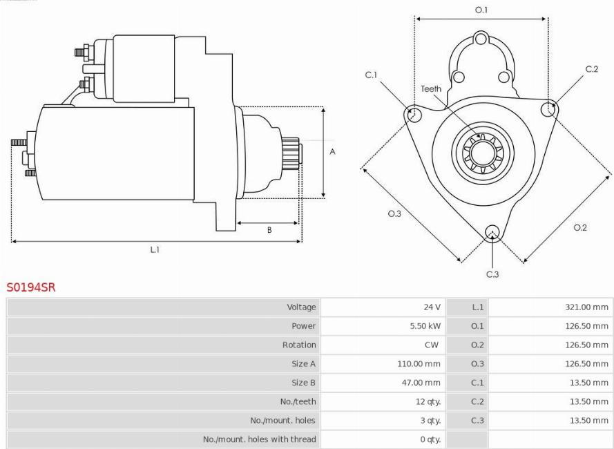 AS-PL S0194SR - Стартер avtokuzovplus.com.ua