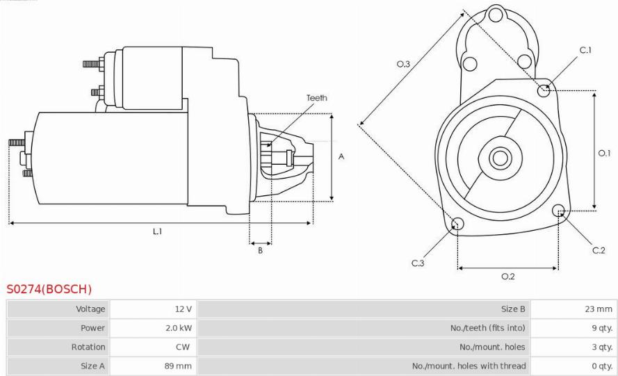 AS-PL S0274(BOSCH) - Стартер autocars.com.ua