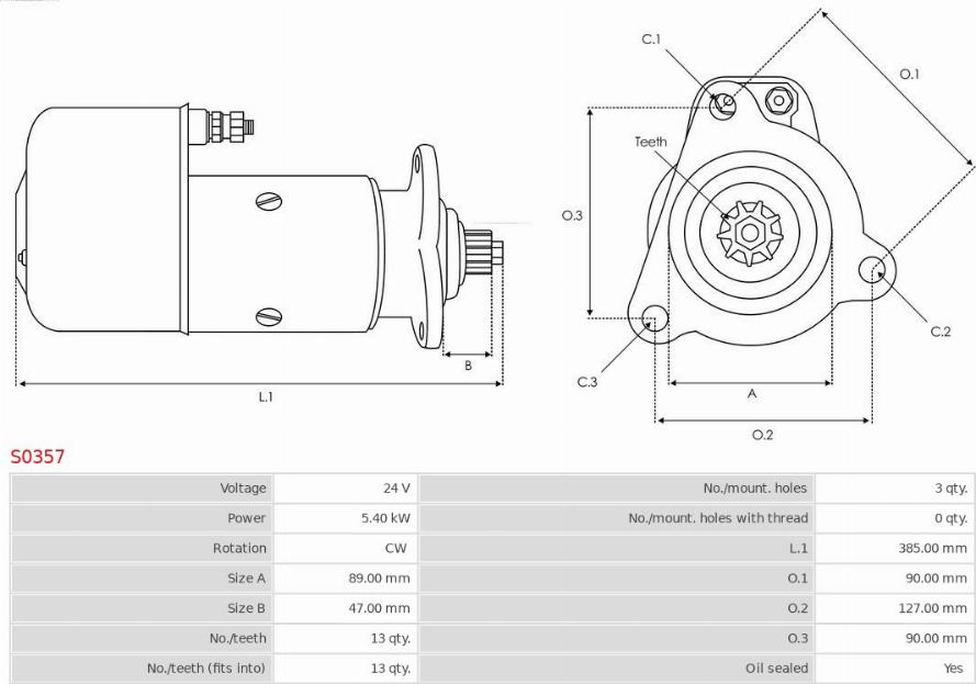 AS-PL S0357 - Стартер autocars.com.ua