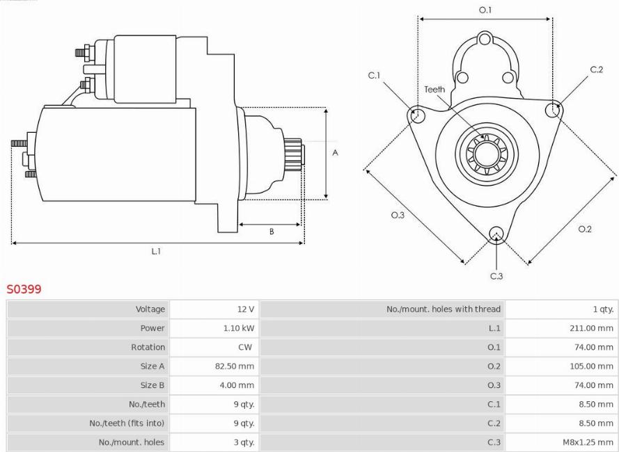 AS-PL S0399 - Стартер autocars.com.ua