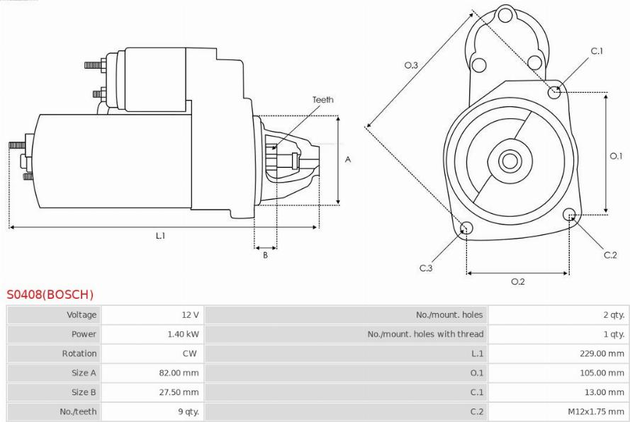 AS-PL S0408(BOSCH) - Стартер autocars.com.ua