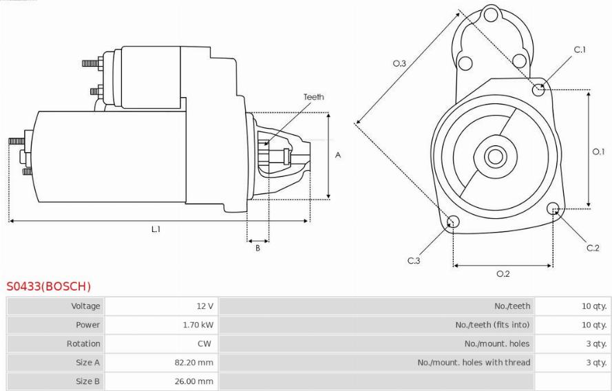 AS-PL S0433(BOSCH) - Стартер avtokuzovplus.com.ua