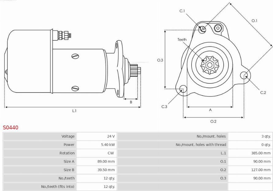 AS-PL S0440 - Стартер autocars.com.ua