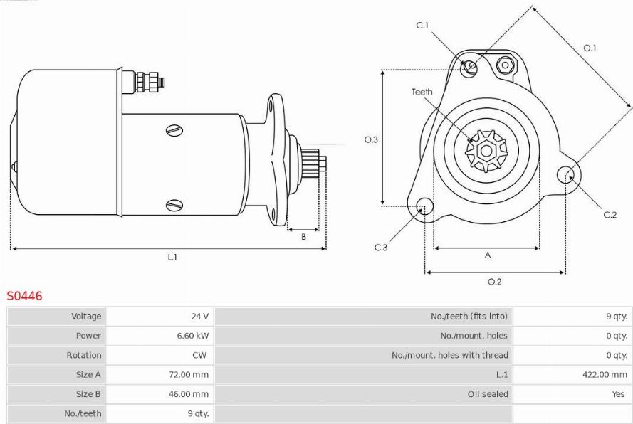 AS-PL S0446 - Стартер autocars.com.ua