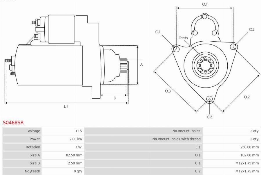 AS-PL S0468SR - Стартер avtokuzovplus.com.ua