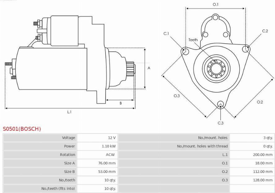 AS-PL S0501(BOSCH) - Стартер autocars.com.ua