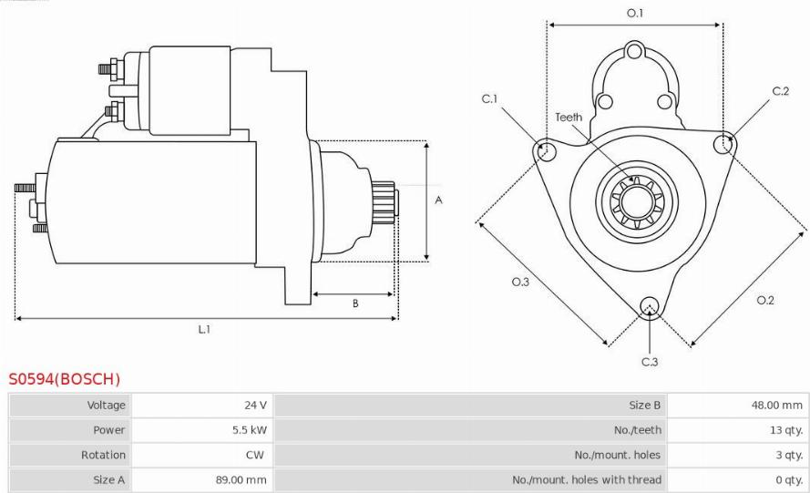 AS-PL S0594(BOSCH) - Стартер autocars.com.ua