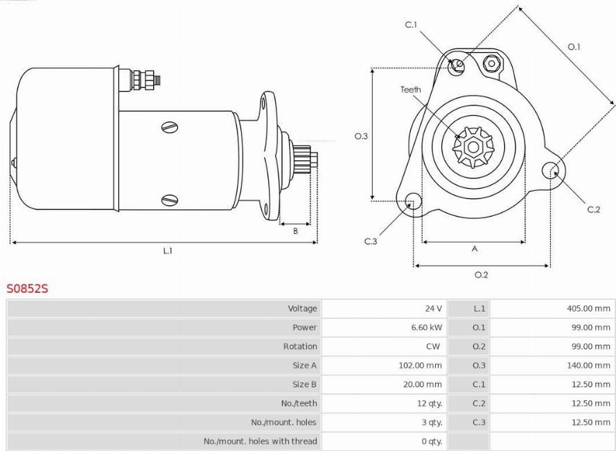 AS-PL S0852S - Стартер avtokuzovplus.com.ua