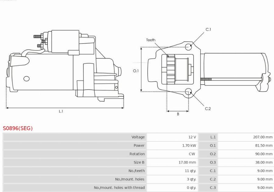 AS-PL S0896(SEG) - Стартер avtokuzovplus.com.ua