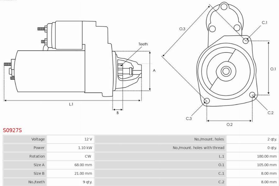 AS-PL S0927S - Стартер avtokuzovplus.com.ua