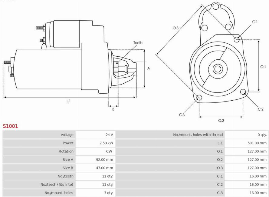 AS-PL S1001 - Стартер avtokuzovplus.com.ua