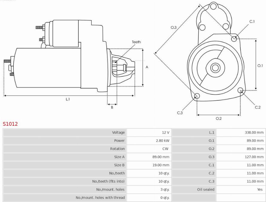 AS-PL S1012 - Стартер autocars.com.ua