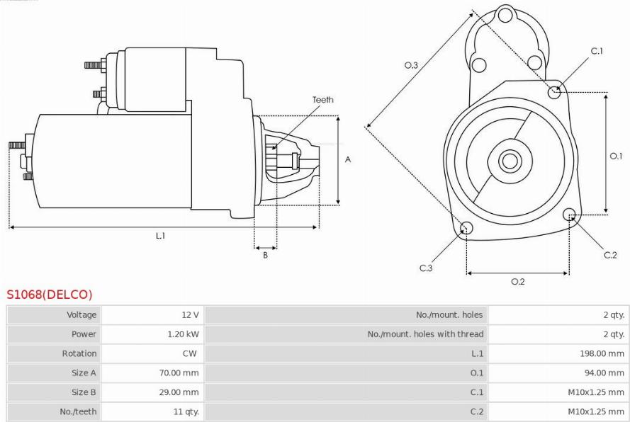 AS-PL S1068(DELCO) - Стартер avtokuzovplus.com.ua