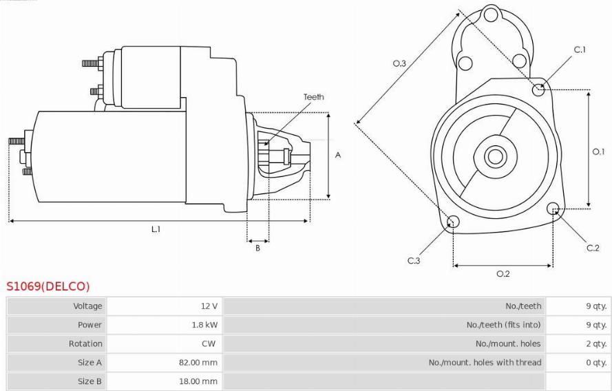 AS-PL S1069(DELCO) - Стартер avtokuzovplus.com.ua