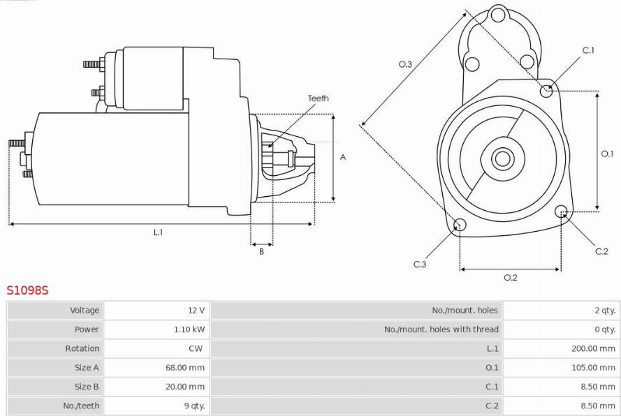 AS-PL S1098S - Стартер avtokuzovplus.com.ua