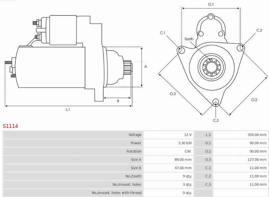 AS-PL S1114 - Стартер autocars.com.ua