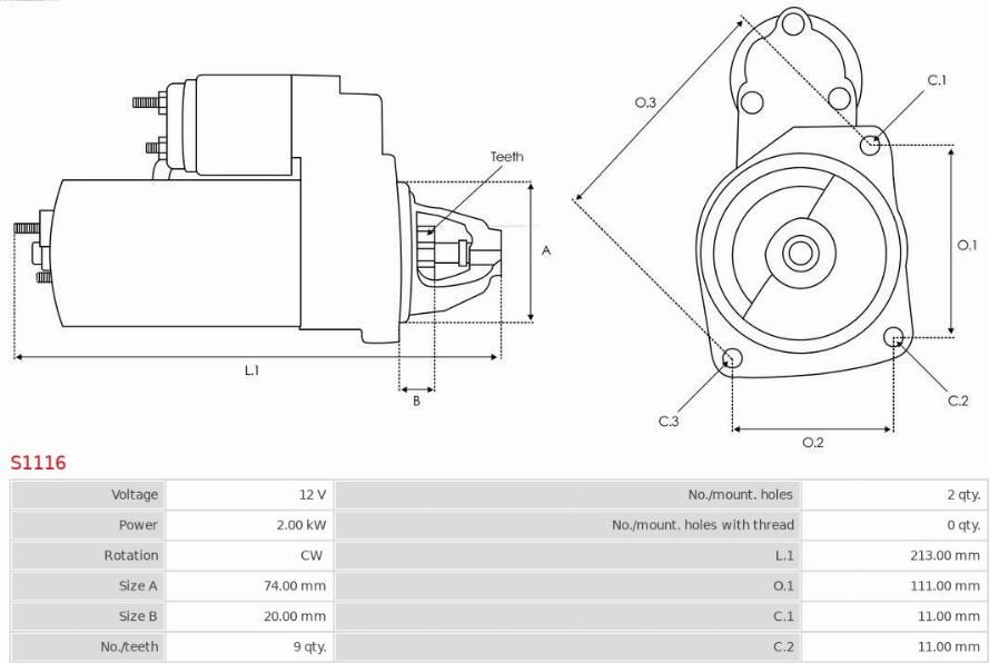 AS-PL S1116 - Стартер avtokuzovplus.com.ua