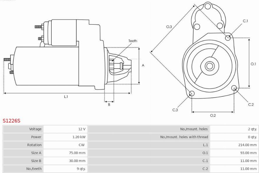 AS-PL S1226S - Стартер avtokuzovplus.com.ua